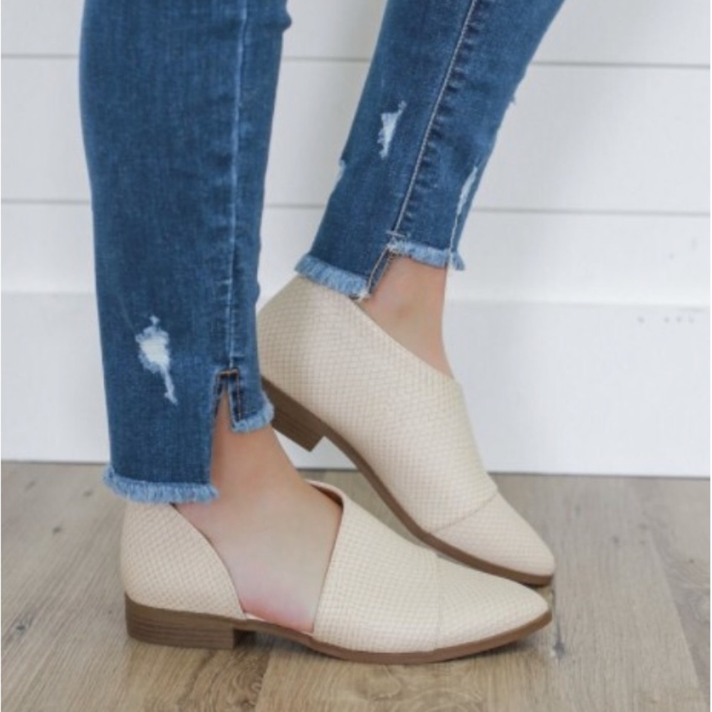 The Swift Beige Snake Open Shank Ballet Flat - Picture 2 of 4